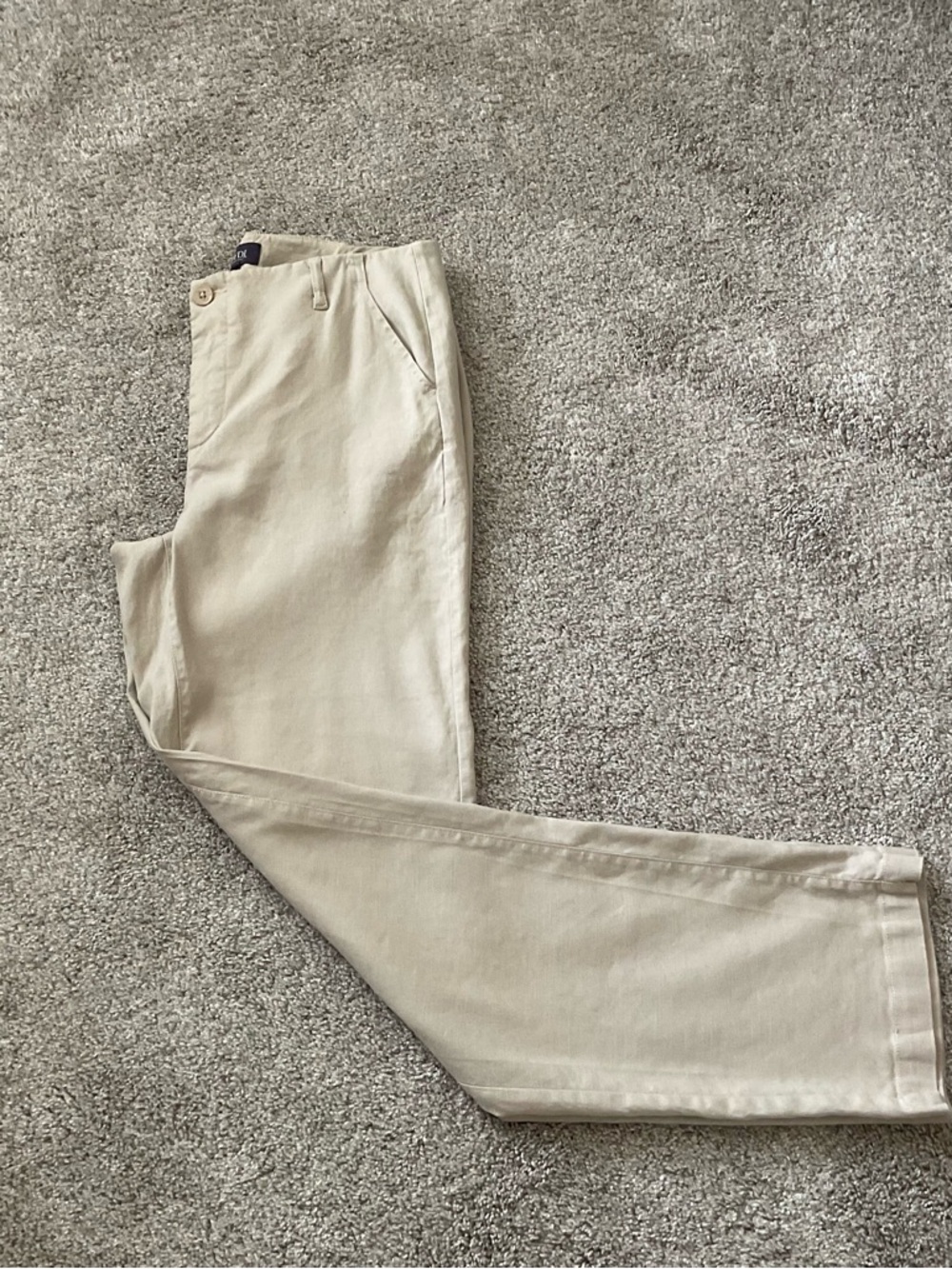 NYDJ Linen-Blend Trouser Dress Slacks Beige 32 x 30 Tagged size 6 EUC